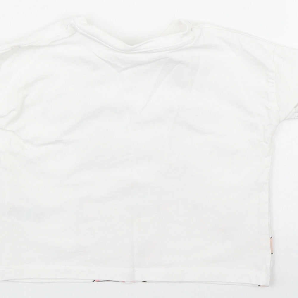 Matalan Girls White Cotton Basic T-Shirt Size 9-12 Months Round Neck - 'Hello Summer'