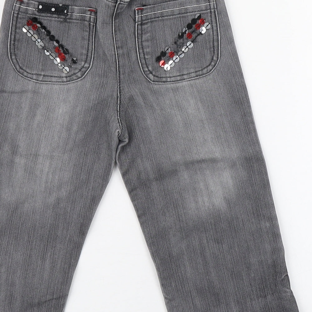 St Bernard Girls Grey Cotton Jogger Jeans Size 18-24 Months Zip