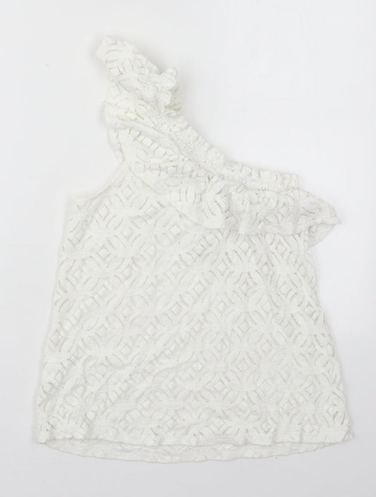 Womens UK Size XS H&M White Basic Tank