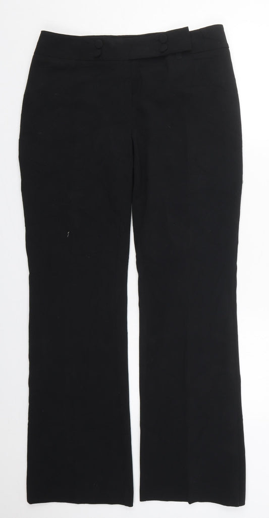 Womens UK Size 10 Marks and Spencer Regular Fit Black Trousers