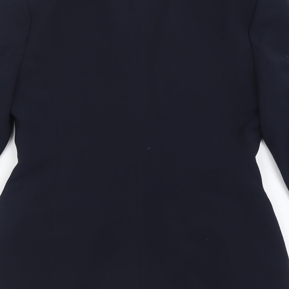 Marks and Spencer Womens Blue Biker Jacket Size 10 Button