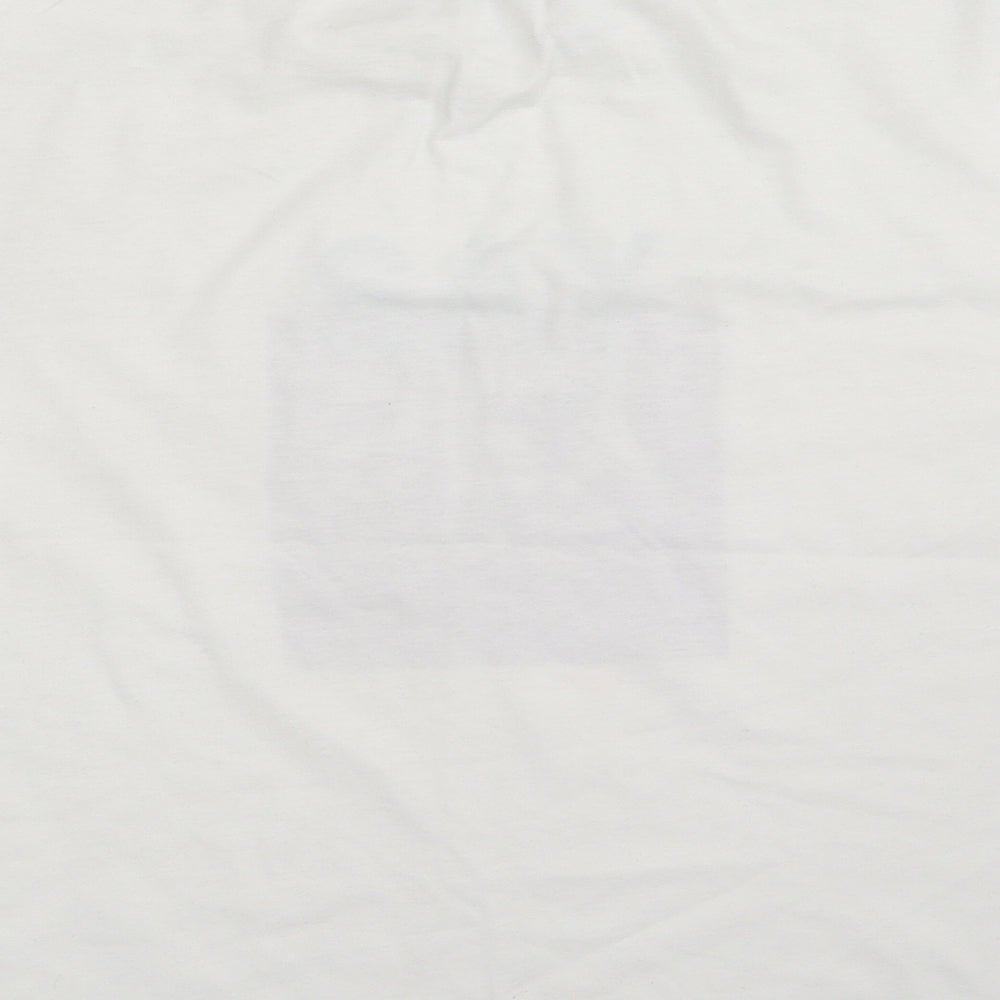 SheIn Womens White Polyester Basic T-Shirt Size M Crew Neck - SAY YES