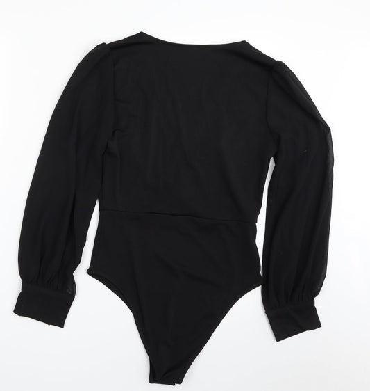 SheIn Womens Black  100% Polyester Bodysuit One-Piece Size S  Snap - Item Length -30in
