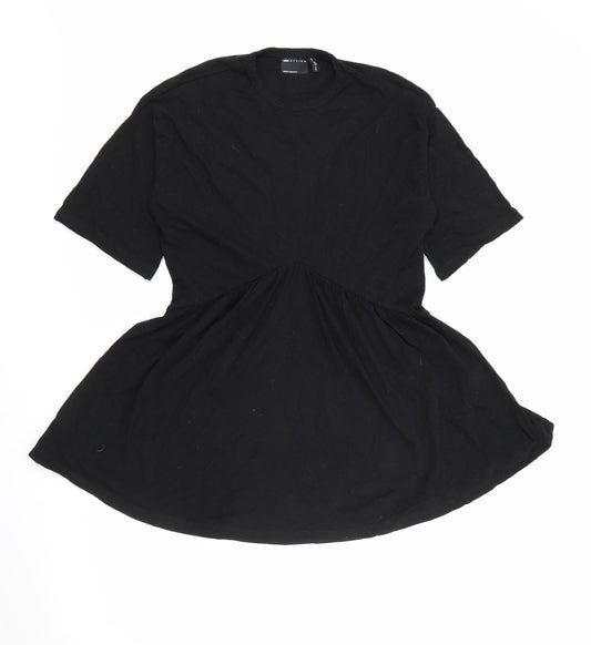 ASOS Womens Black Cotton Fit & Flare Size 2 Crew Neck