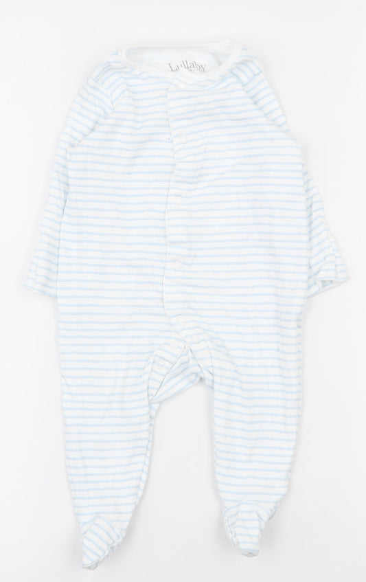 Lullaby Baby White Striped 100% Cotton Babygrow One-Piece Size 24 Months Snap