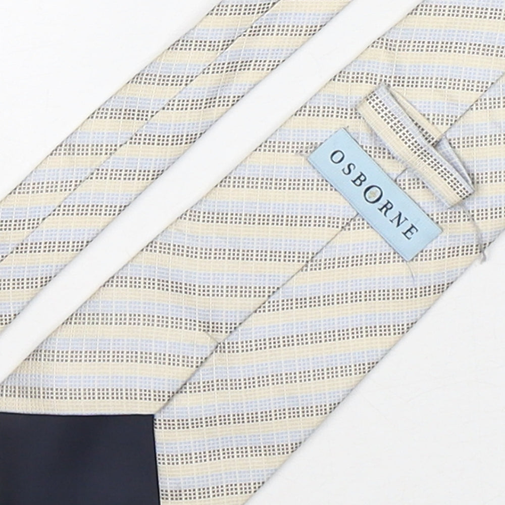 Osborne Mens Multicoloured Striped Silk Pointed Tie One Size