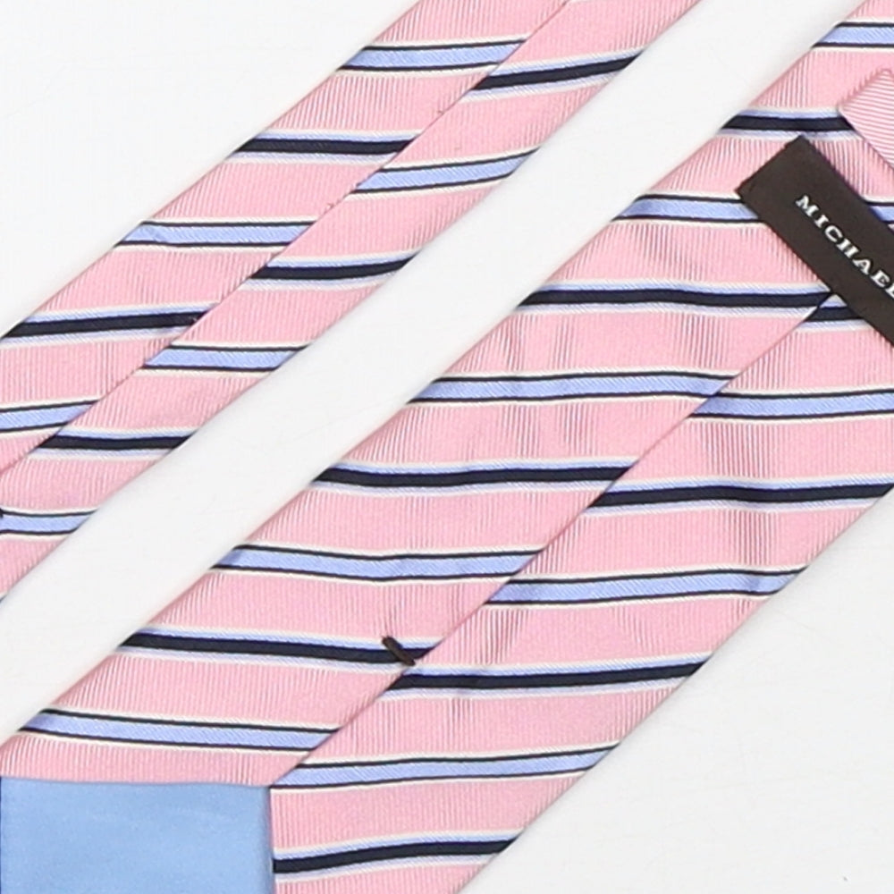 Michaelis Mens Multicoloured Striped Silk Pointed Tie One Size