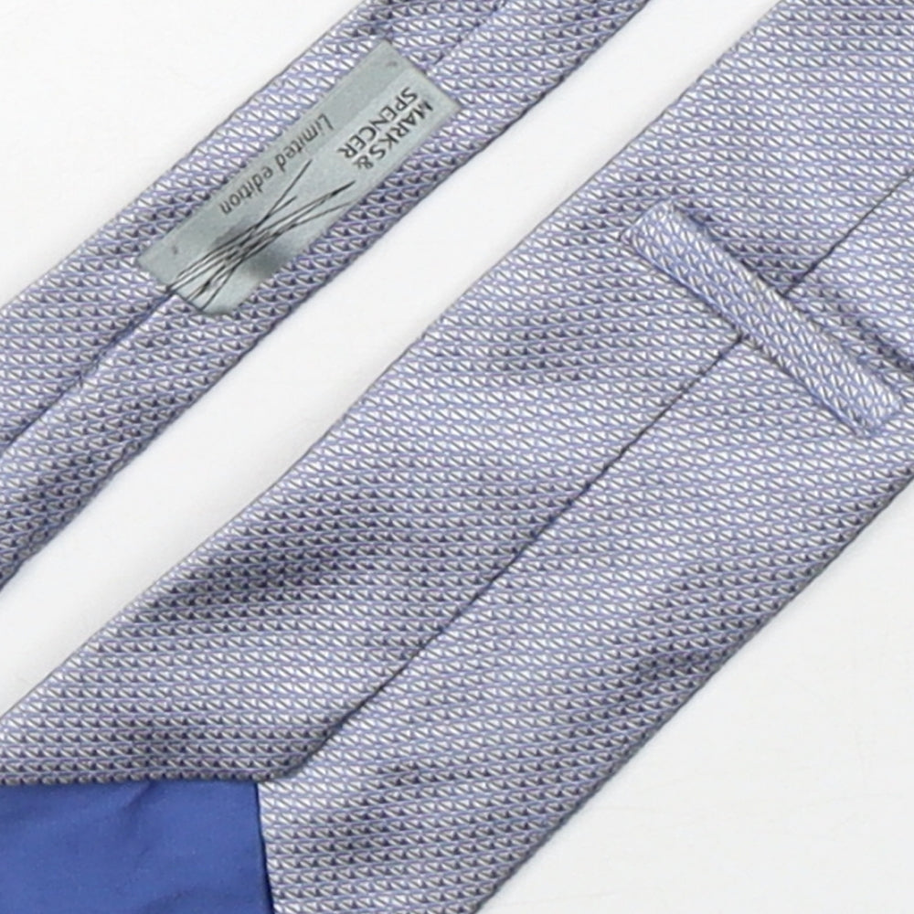 Marks and Spencer Mens Multicoloured Geometric Silk Pointed Tie One Size