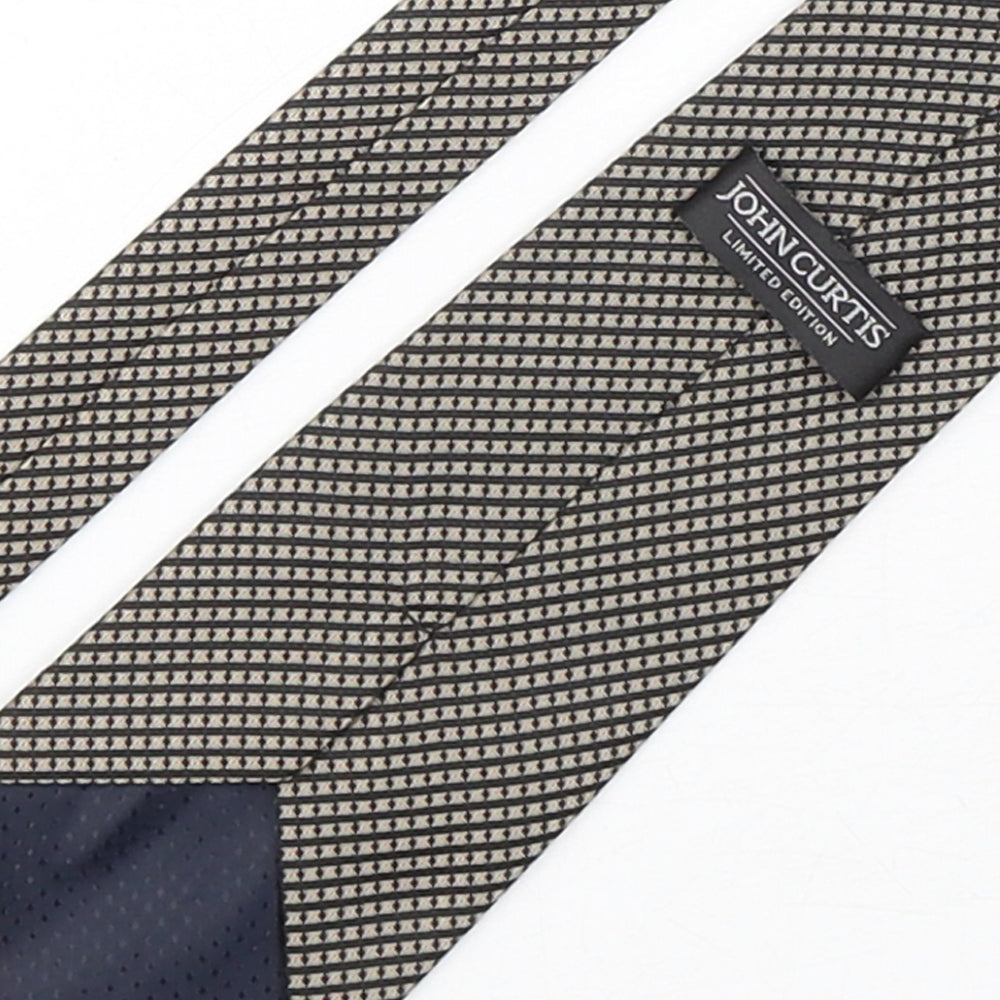 John Curtis Mens Multicoloured Striped Polyester Pointed Tie One Size