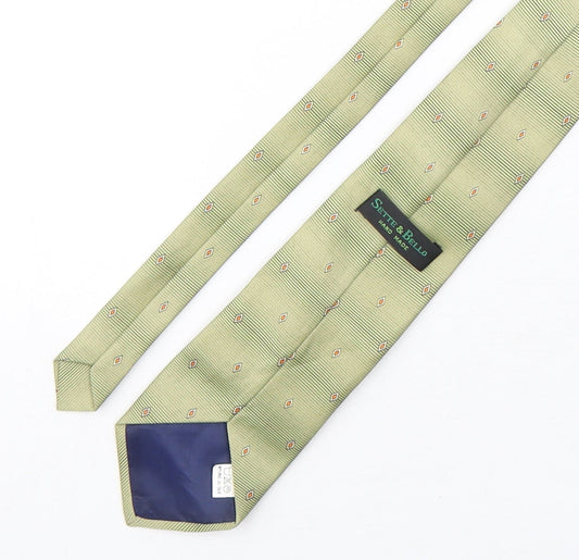 Sette & Bello Mens Multicoloured Geometric Silk Pointed Tie One Size