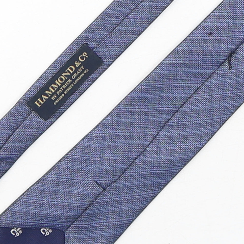 Hammond & CO Mens Blue Plaids & Checks Polyester Pointed Tie One Size