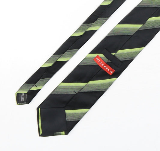 Michaelis Mens Multicoloured Striped Silk Pointed Tie One Size