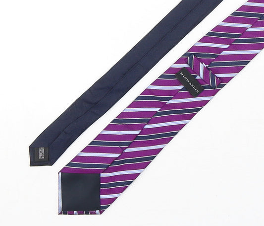 Michaelis Mens Multicoloured Striped Silk Pointed Tie One Size