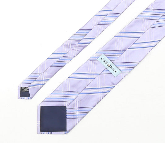 Osborne Mens Multicoloured Plaids & Checks Silk Pointed Tie One Size