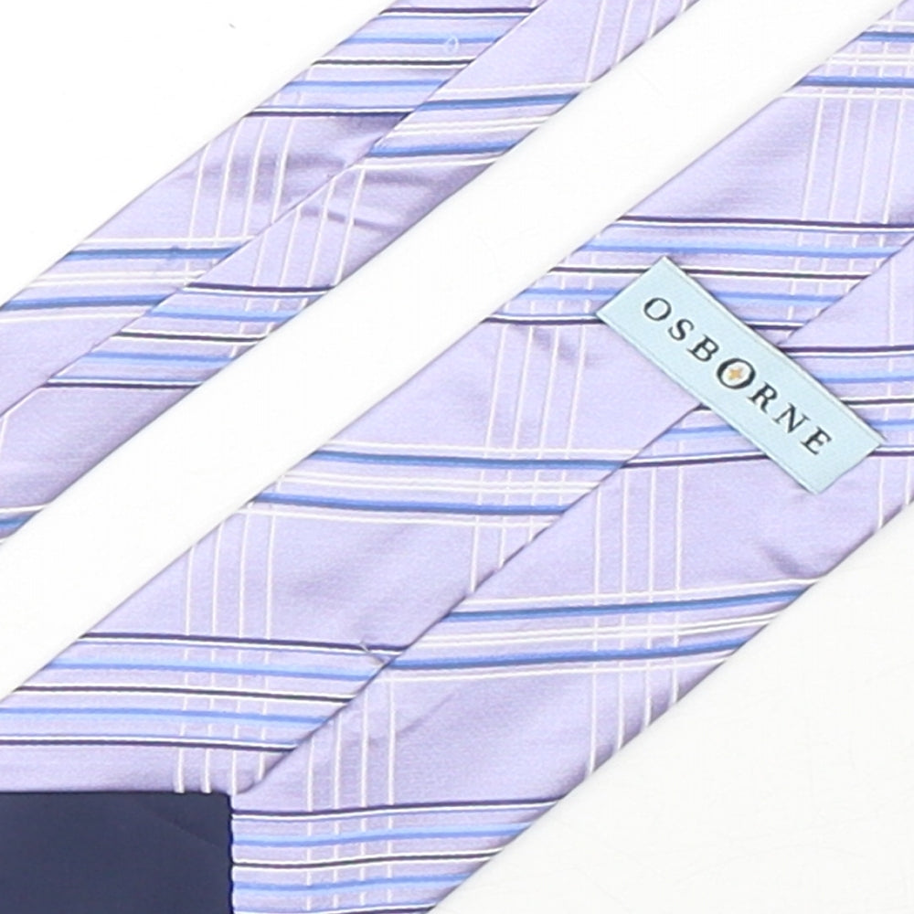 Osborne Mens Multicoloured Plaids & Checks Silk Pointed Tie One Size