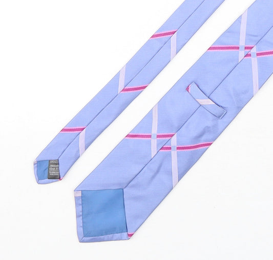 Marks and Spencer Mens Multicoloured Plaids & Checks Silk Pointed Tie One Size