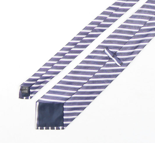 Marks and Spencer Mens Multicoloured Striped Silk Pointed Tie One Size