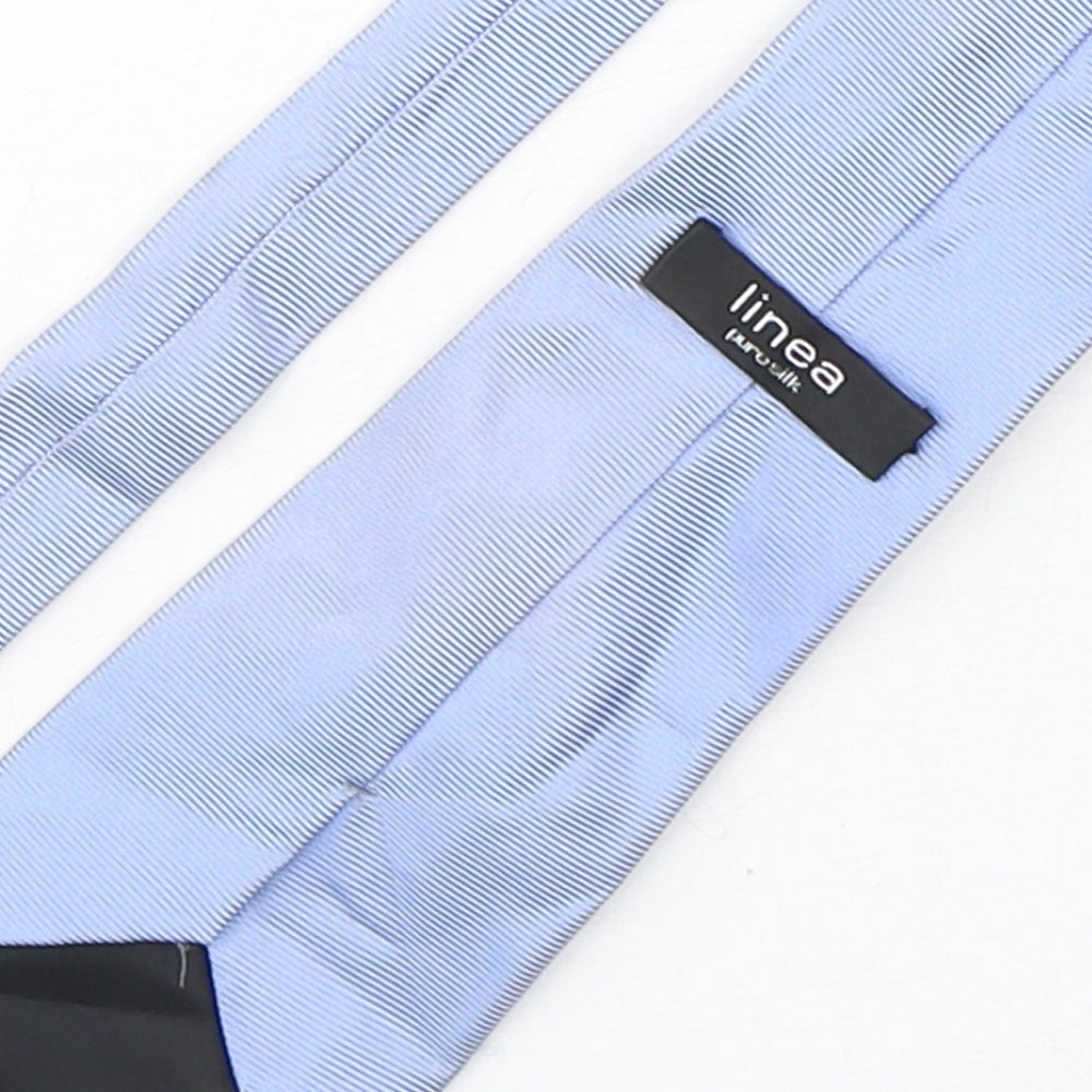 Mens Linea Blue No Pattern Pointed Tie