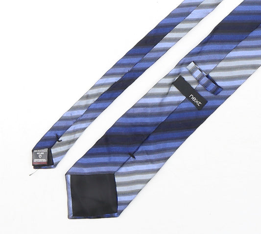 NEXT Mens Blue Striped Silk Pointed Tie One Size