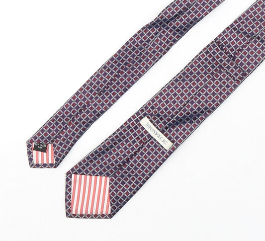 Howick Mens Multicoloured Plaids & Checks Silk Pointed Tie One Size