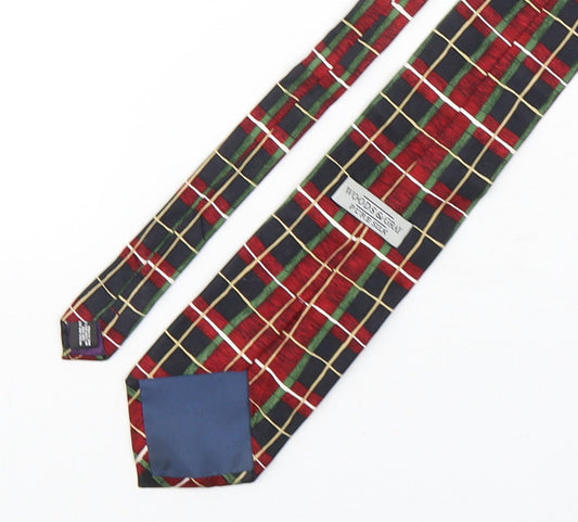 Woods & Gray Mens Multicoloured Plaids & Checks Silk Pointed Tie One Size