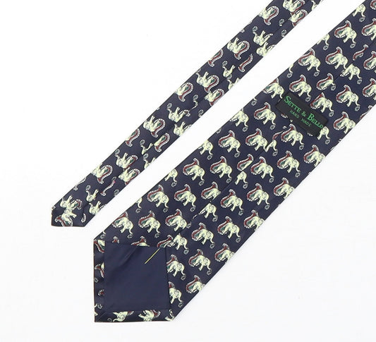 Sette & Bello Mens Multicoloured Paisley Silk Pointed Tie One Size - Elephants