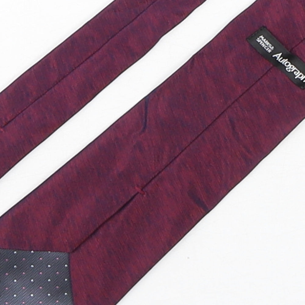 Autograph Mens Purple Silk Pointed Tie One Size