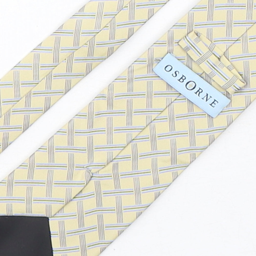 Osborne Mens Multicoloured Plaids & Checks Silk Pointed Tie One Size