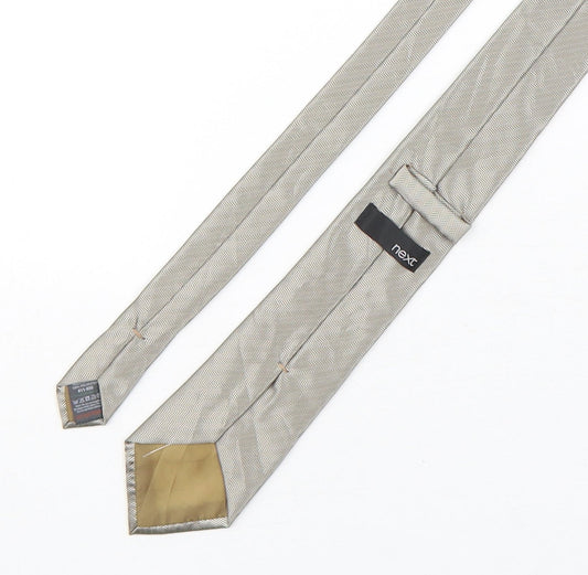 NEXT Mens Beige Geometric Polyester Pointed Tie One Size