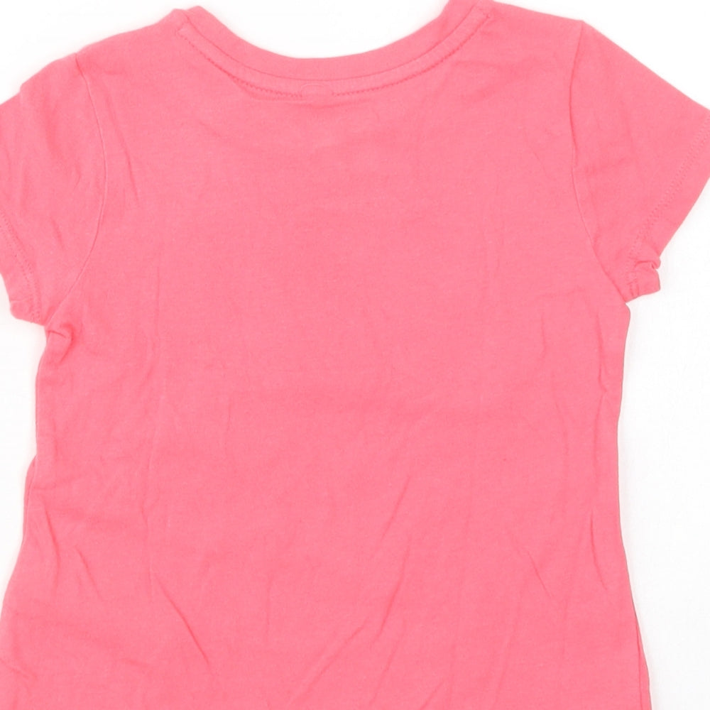 Gap Girls Pink Cotton Basic T-Shirt Size 2 Years Crew Neck Pullover