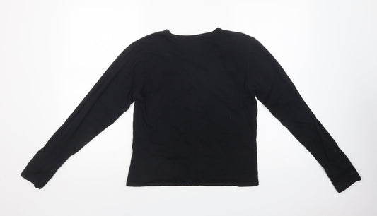 Womens UK Size XS Hollister Black Basic T-Shirt