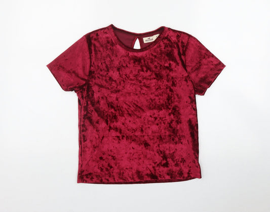 Womens UK Size S Hollister Red Basic T-Shirt