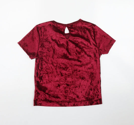 Womens UK Size S Hollister Red Basic T-Shirt
