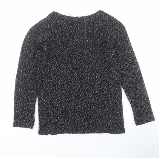 NEXT Girls Black Round Neck Polyester Pullover Jumper Size 8 Years Pullover