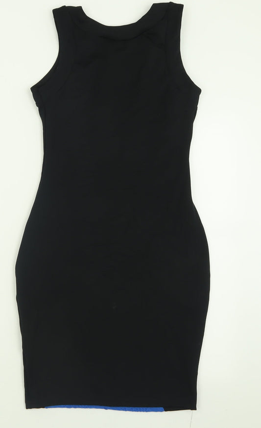 Internacionale Womens Blue Polyester Bodycon Size 10 Crew Neck Pullover