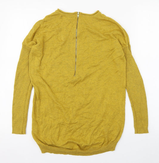 Atmosphere Womens Yellow Round Neck Cotton Pullover Jumper Size S