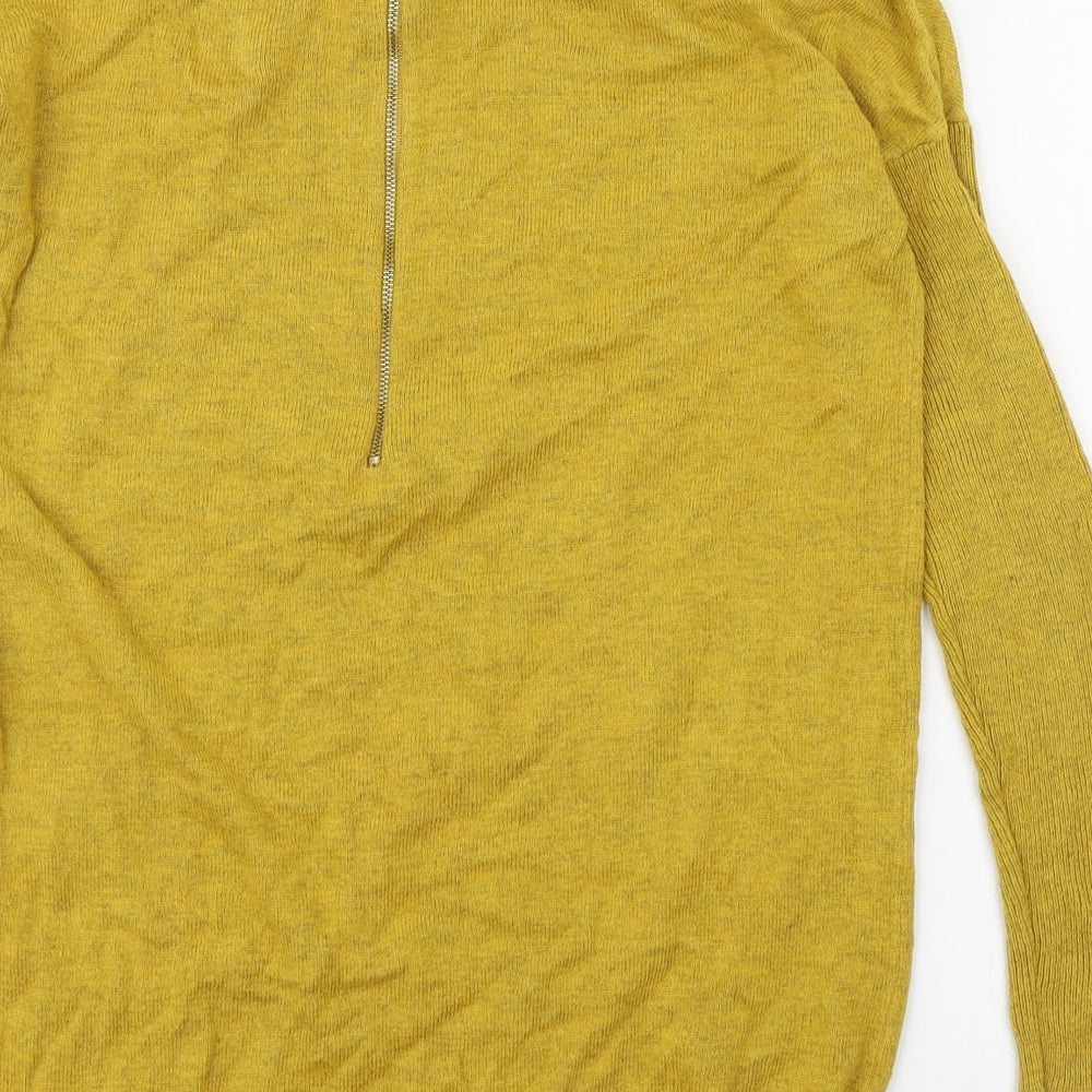 Atmosphere Womens Yellow Round Neck Cotton Pullover Jumper Size S