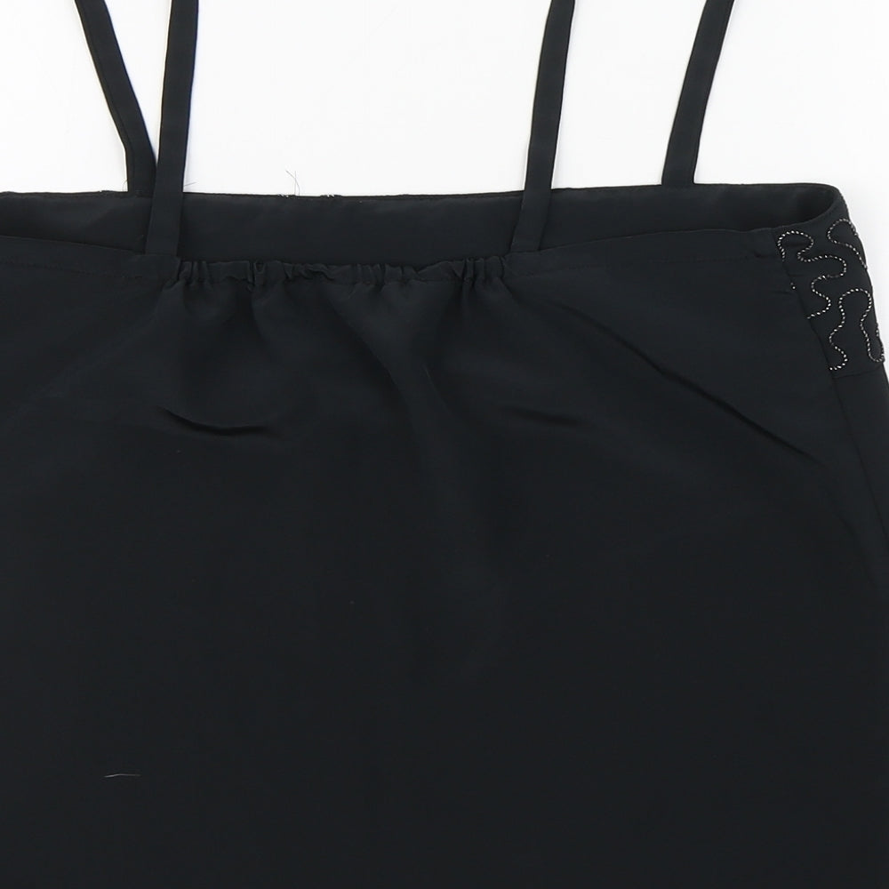Cosie&Co Womens Black Polyester Camisole Blouse Size 12 Square Neck