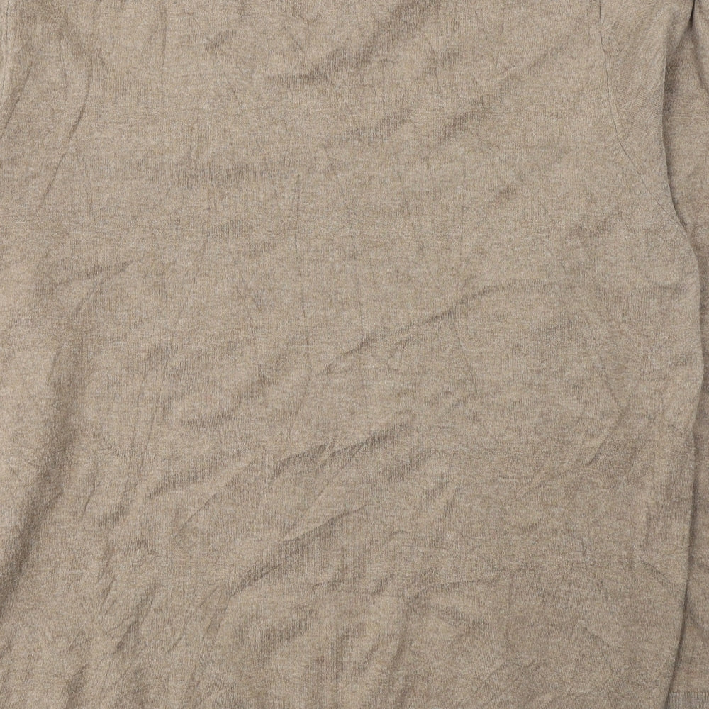 NEXT Mens Brown V-Neck Cotton Pullover Jumper Size L