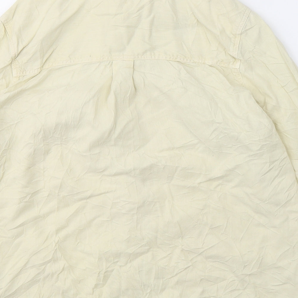 Womens UK Size 14 Topshop Yellow Basic Button-Up