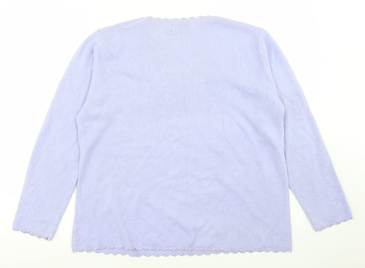 Womens UK Size M Bonmarché Purple Pullover Jumper