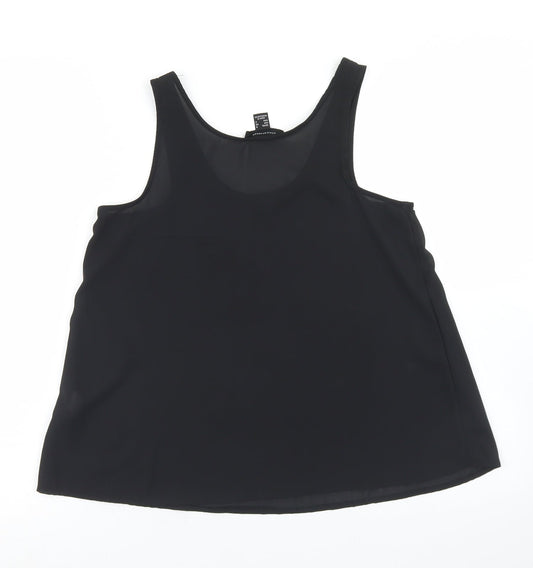 Atmosphere Womens Black Polyester Basic Blouse Size 6 Round Neck