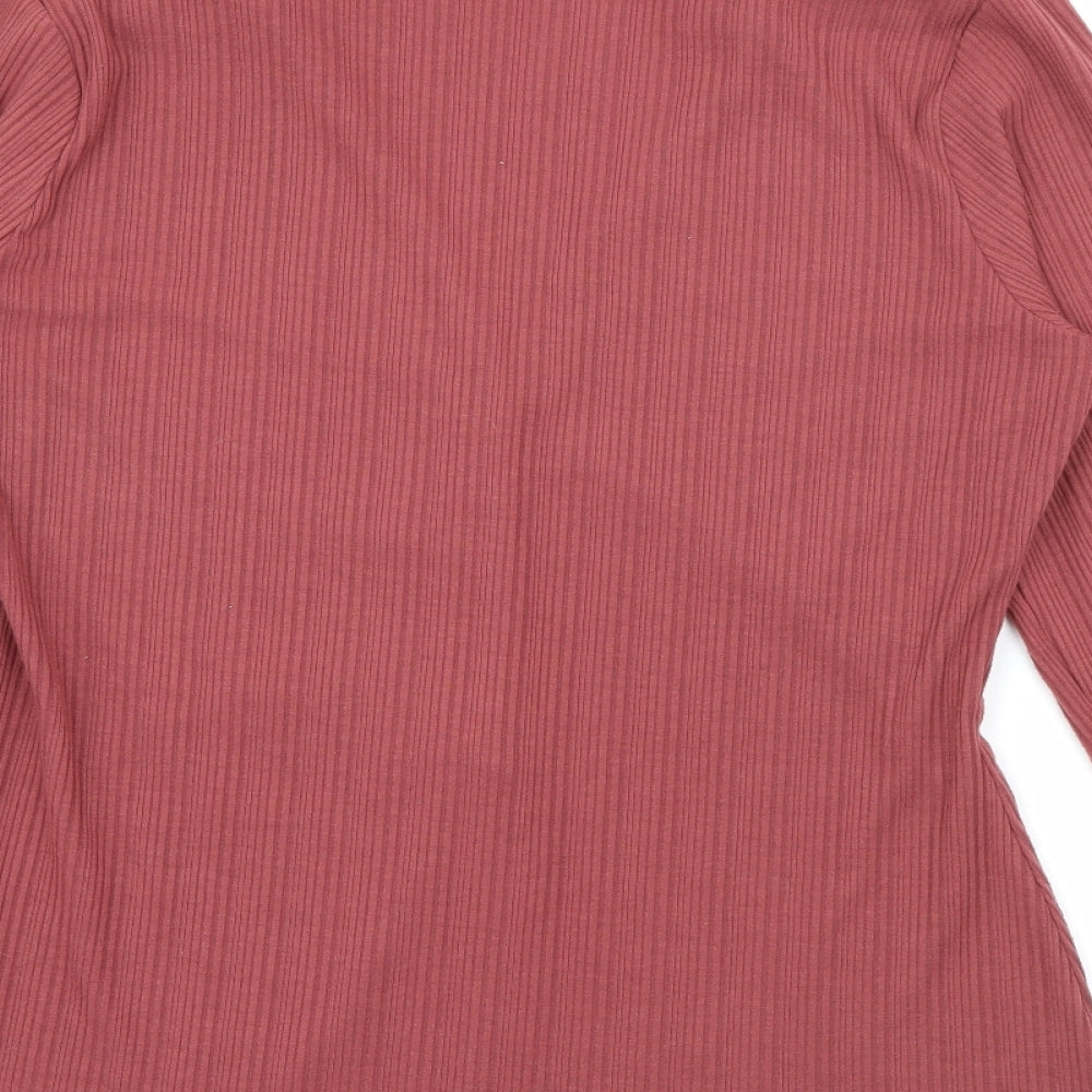 Primark Womens Red Collared Polyester Pullover Jumper Size M