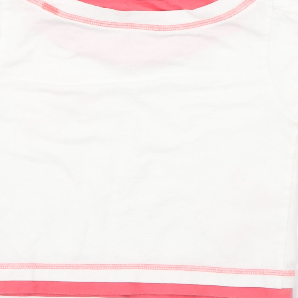 Dunnes Stores Girls White Cotton Pullover T-Shirt Size 2-3 Years Crew Neck