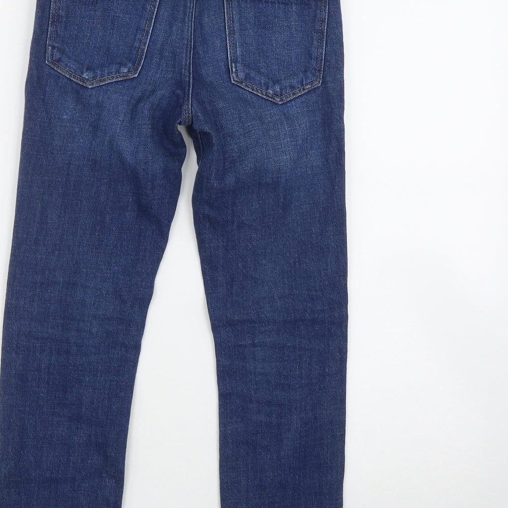Mango Girls Blue Cotton Skinny Jeans Size 9 Months Regular Zip