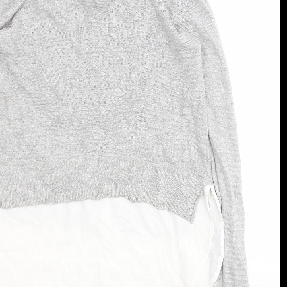 Primark Womens Grey Collared Viscose Pullover Jumper Size 12