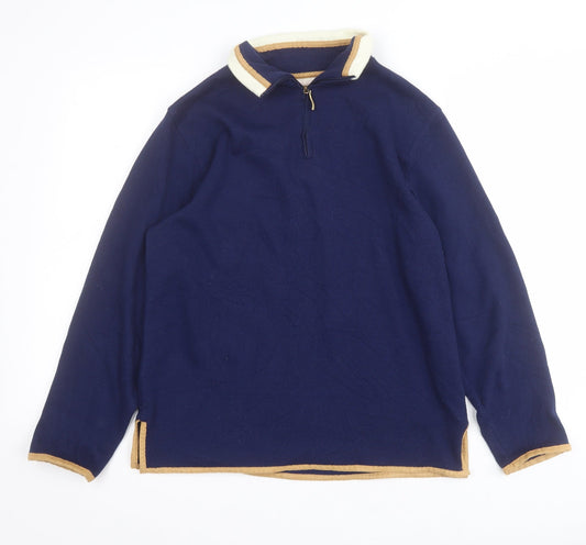 Additional front view of Bonmarché women’s blue polyester pullover sweatshirt, size S, zip