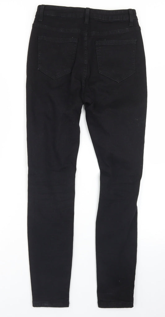 SheIn Womens Black Cotton Skinny Jeans Size S L27 in Regular Button