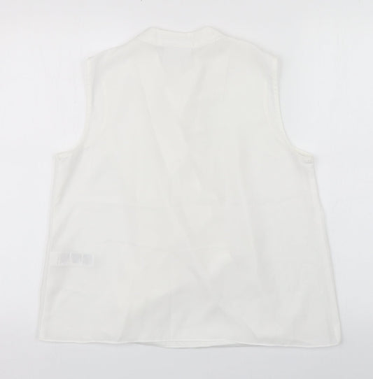 Wallis Womens White Polyester Basic Tank Size 12 V-Neck