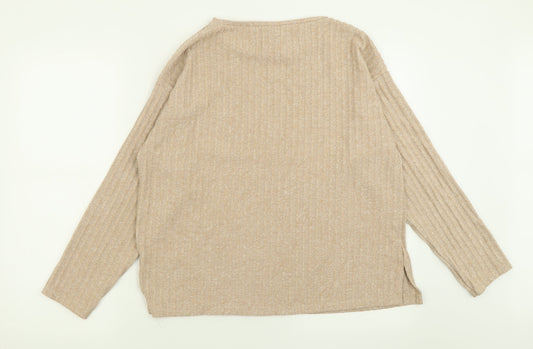 Womens UK Size M New Look Beige Pullover Jumper